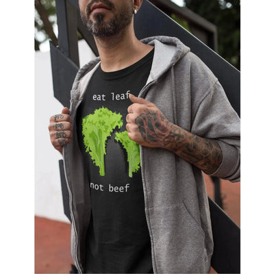 Eat Leaf Not Beef Organic Cotton (Unisex) T-Shirt - Vegan As Folk