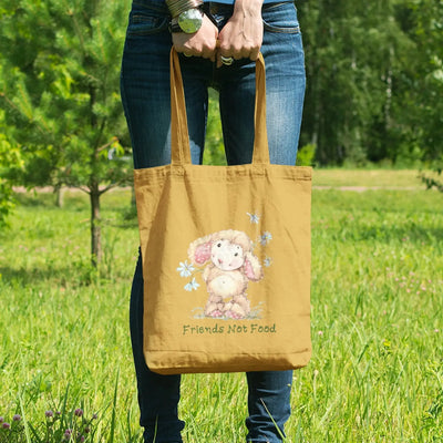 Sheep Friends Not Food Organic Cotton Tote Bag - Vegan As Folk