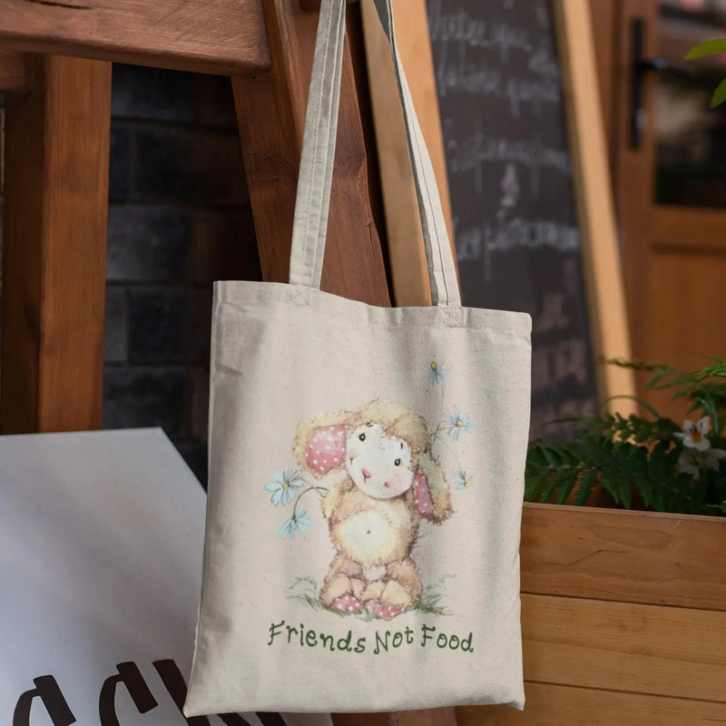 Sheep Friends Not Food Organic Cotton Tote Bag - Vegan As Folk