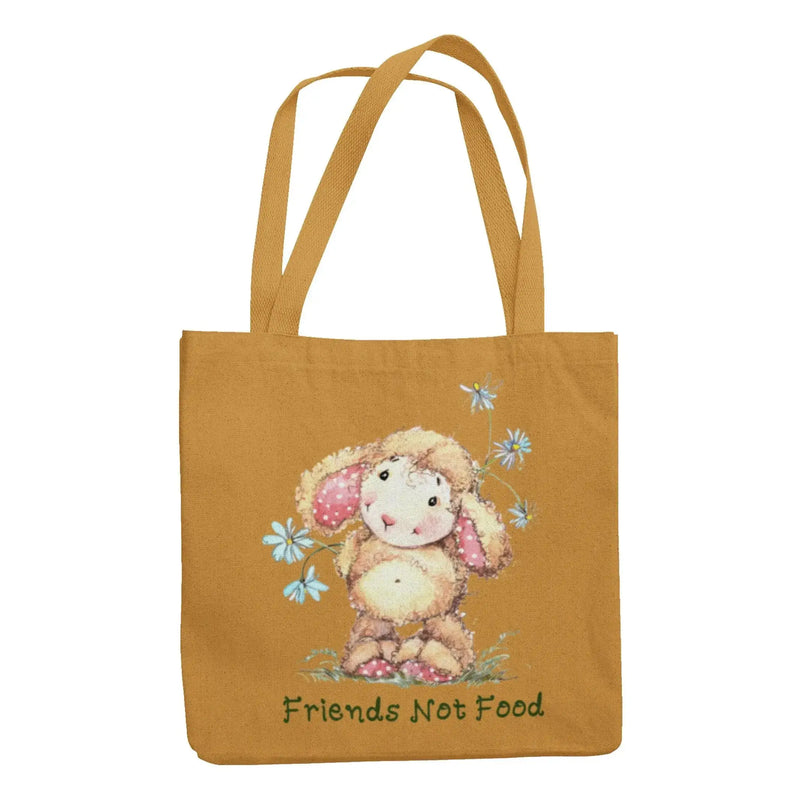 Sheep Friends Not Food Organic Cotton Tote Bag - Vegan As Folk