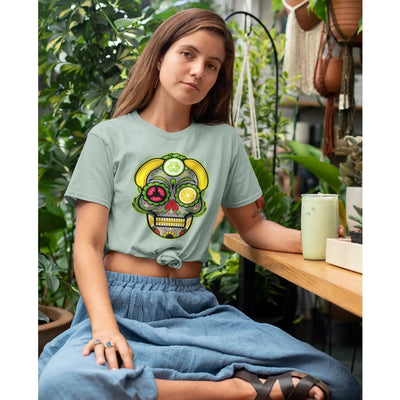 Vegan Sugar Skull Organic Cotton (Unisex) T-Shirt - Vegan As Folk