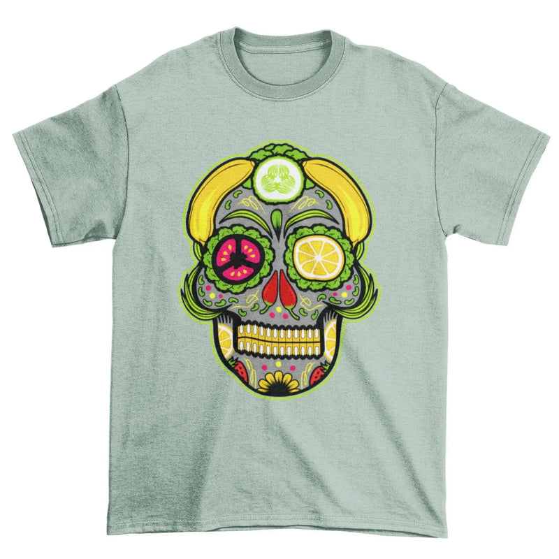 Vegan Sugar Skull Organic Cotton (Unisex) T-Shirt - Vegan As Folk