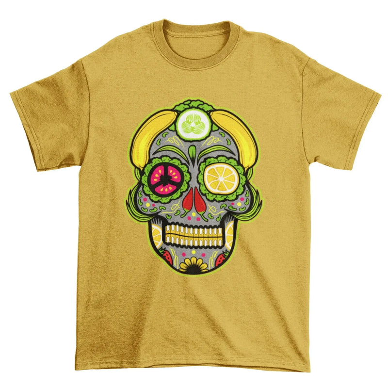 Vegan Sugar Skull Organic Cotton (Unisex) T-Shirt - Vegan As Folk